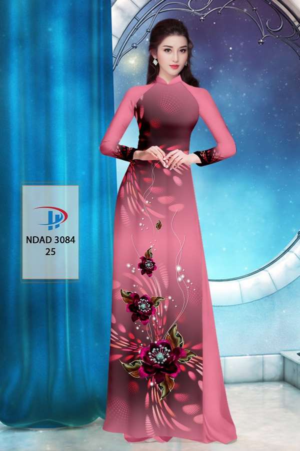 Vải Áo Dài Hoa In 3D AD NDAD3084 65